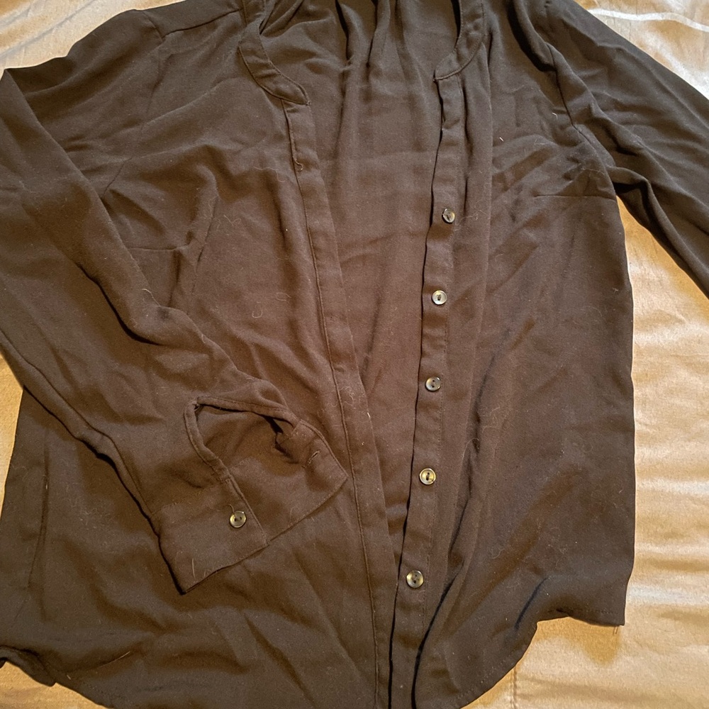 Black Button-Up Blouse